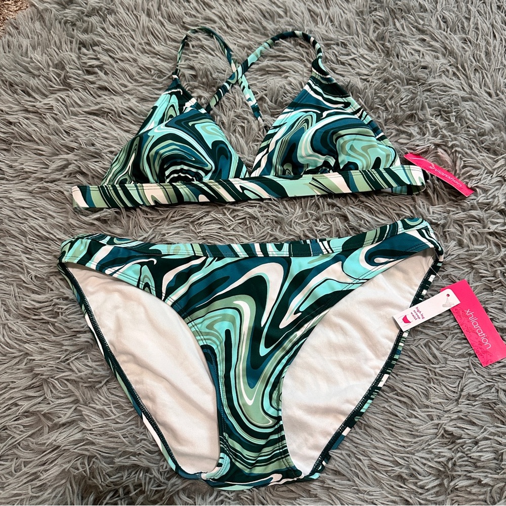 Xhiliration two piece bathing suit